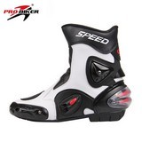 Motorcycle Racing Shoes Microfiber Leather Motocross Off-Road Mid-Calf Boots